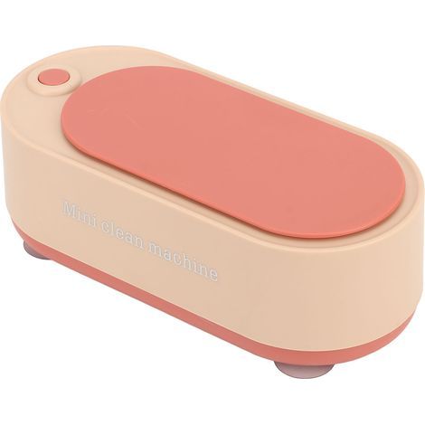 Mini-tragbarer Hochfrequenz-Ultraschallreiniger für den Heimgebrauch, ideal für Ringe, Brillen, Münzen und Halsketten (rosa). (1/5)