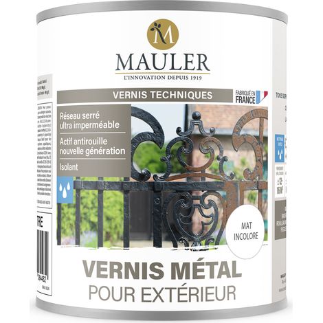 Vernis protection longue durée tous supports ferreux - 1L Mat Incolore - Phase Aqueuse - Vernis métal pour extérieur Mauler