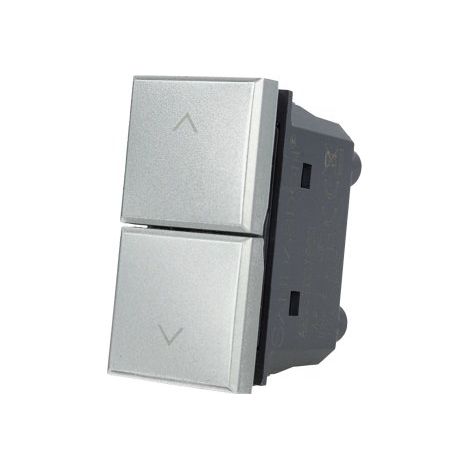 Pulsante Doppio Saliscendi 1P+1P Silver Compatibile Bticino Axolute (1/3)