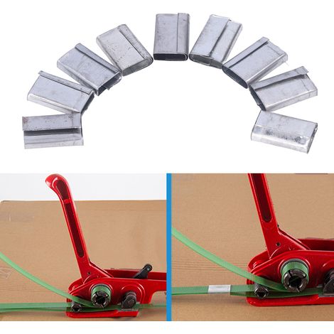 1 kg PP/PVC-Band mit handgefertigter Verpackungsschlaufe, Verpackungsschlaufe aus neuem Material, Verpackungsclip, Clip, Verpackungsschlaufe, Verpackungsschlaufe aus Blech (1/5)