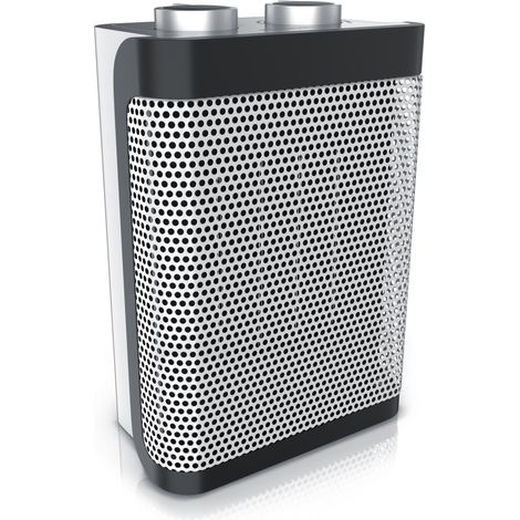 Brandson Keramikheizgerät, Heizlüfter mit Temperaturregelung, 1500W, 2 Leistungsstufen, Überhitzungsschutz, Thermosicherung, Umkippschutz, Silber