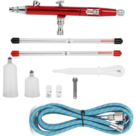 Pistolet à peinture aérographe, réglage externe pour gâteaux et publicité, outil manuel DIY rouge. (1/5)