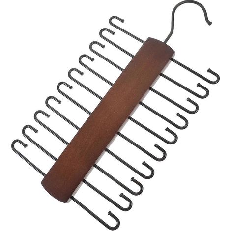 Porte-ceintures, support en bois et fer forgé, cintre pour ensemble de 4 cravates (1/5)