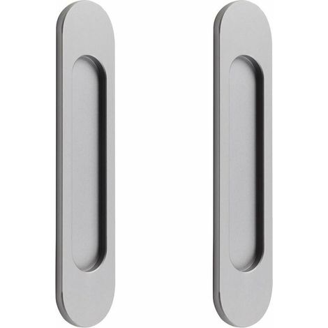 Self-adhesive oval sliding door handle, no drilling required, suitable for sliding barn doors, windows, cupboards (18 cm grey) (1/4)