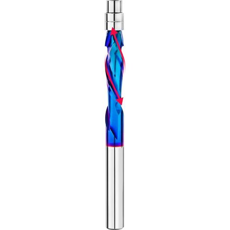 Kompressionsspiral-Bit-Satz, 6,35 mm Schnittdurchmesser, 6,35 mm Schaft, 28 mm Schnittlänge, CNC-Schaftfräser für Holzschnitzerei, Gravieren für die Holzbearbeitung