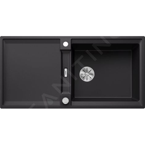 Blanco Adira - Évier en silgranit, 99x49 mm, avec commande excentrique et accessoires, InFino, noir 527625 (1/4)