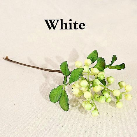Composition de fleurs artificielles pour plantes d'intérieur, branches décoratives de myrtilles artificiellesblanc (1/5)