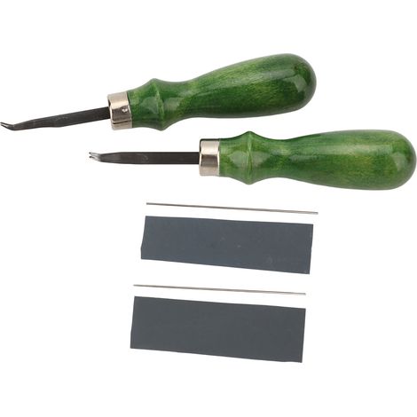 Lot de 2 outils biseau en acier allié haute résistance pour dénuder et biseauter les bords du cuir, idéal bricolage. (1/5)