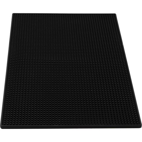 Tapis de bar noir, grand tapis de service de bar, 45 x 30 x 1 cm Tapis d'égouttement en PVC pour bar, cuisine, cafés, restaurants