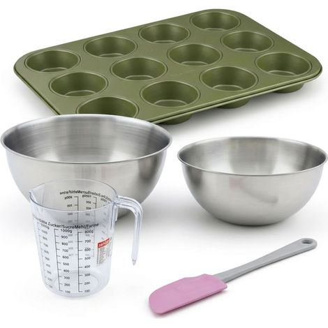 Set de 5 ustensiles de pâtisserie moule à gâteaux bol spatule pâtisserie et verre doseur Zenker Green Vision (1/5)