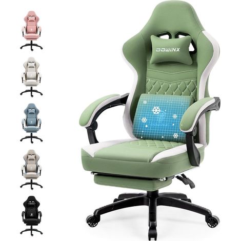 Gaming Stuhl mit Massage-Funktion und Fußstütze - Ergonomischer PC Stuhl in (1/5)