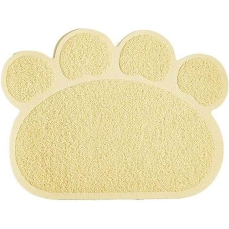Tapis de litière pour chat Tapis antidérapant Forme de pate Alimentation Eau Tapis de table Tapis pour chien Pet Cat Kitty, 30x40cm (1/4)