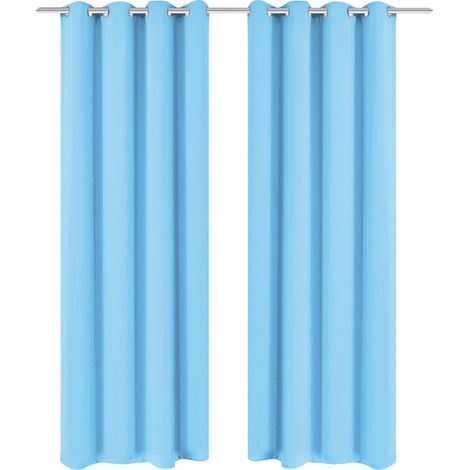 vidaXL Rideau avec œillets métalliques 2 pcs 135 x 175 cm Turquoise (1/4)