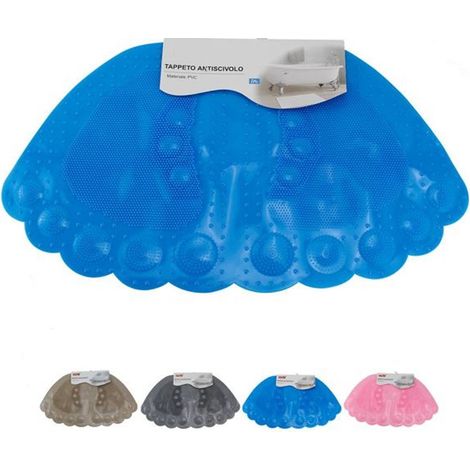 TRADE SHOP - Tappeto Tappetino Pvc Forma Piedi Antiscivolo Vasca Bagno Doccia 60x34 Cm 59631 - (1/2)