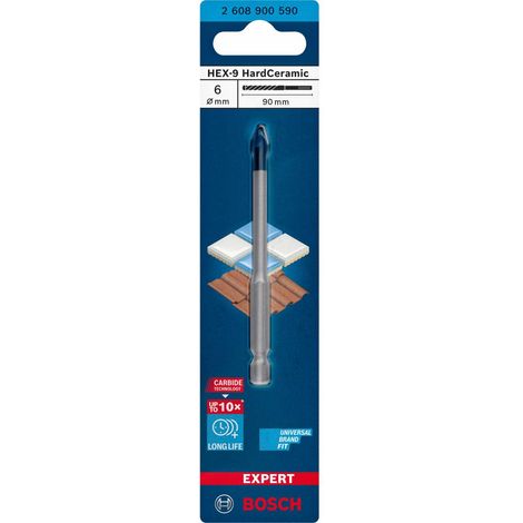1PZ BOSCH-A PUNTA PER CERAMICA HEX-9 D  6X90 MM