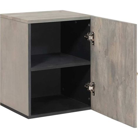 Meuble mural Gris 38 x 33 x 48 cm Bois de mangue massif