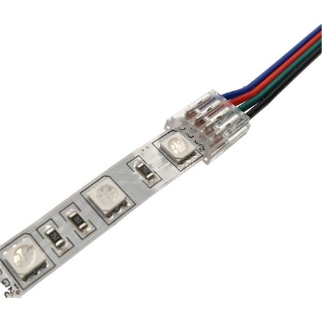 Jandei - Conector Tira-Controlador para tiras led RGB de 10mm. 4 pines. Led SMD. 12V/24V. 5 unidades.