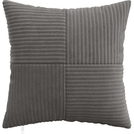 vidaXL Funda de almohada 12 pcs ALMELO Gris oscuro 45 x 45 cm pana (1/2)