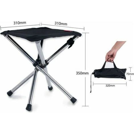 Tabouret Pliant - 30 cm Hauteur - Cadre Acier Haute Résistance - Tissu Oxford 600D - Pour Camping Randonnée Pêche Pique-nique - Ch (1/5)