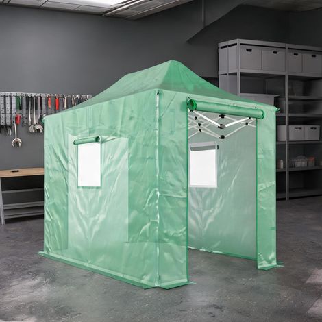 Serre pliable 295 x 200 x 270 cm avec portes et fenêtres (1/5)