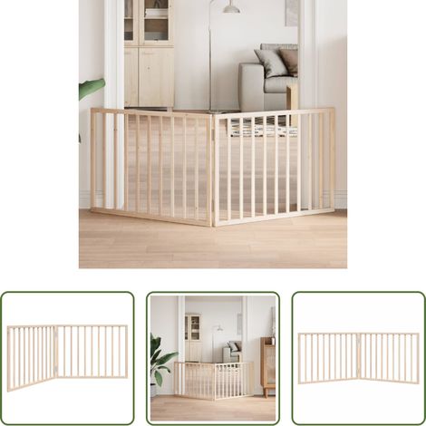vidaXL Hundesicherung - Hundegitter Faltbar 2 Paneele 160 cm Pappelholz (1/5)