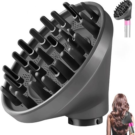 Difusor compatible con accesorios Dyson Airwrap Styler HS01 y HS05. Boquilla difusora convertible para Airwrap Styler en secador de pelo. (1/5)