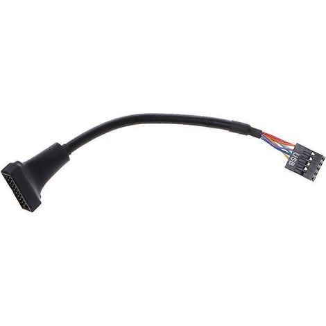 Câble séparateur d'en-tête USB, conversion 20 broches vers connecteur USB 9 broches pour carte mère