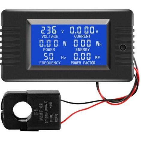 Multimètre numérique LCD avec transformateur de courant à noyau divisé, 80-260 V, 100 A, multifonction
