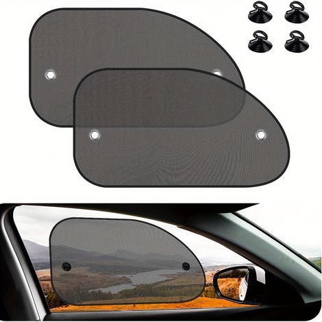 Auto-Sonnenschutzblenden (2er-Pack) - Doppellagige Autofenster-Sonnenschutzblenden mit Saugnapfbefestigung (1/5)