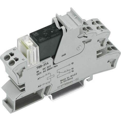 WAGO 788-354 Module relais Tension nominale: 24 V/DC Courant de commutation (max.): 16 A 1 inverseur (RT) 1 pc(s) (1/2)