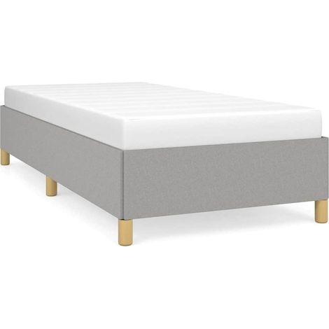 Estructura de cama sin colchón tela gris claro 90x200 cm