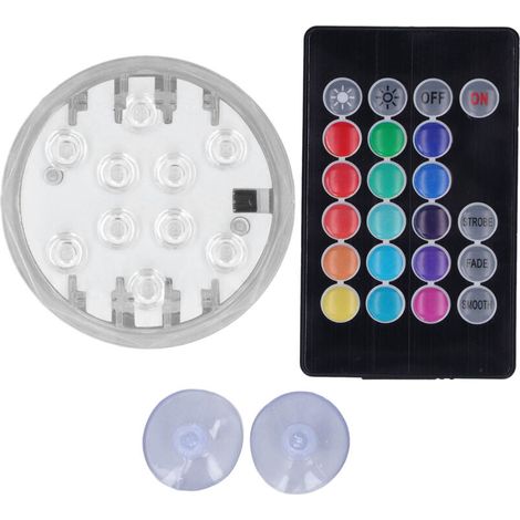 Spot Sous-marin RVB avec Télécommande Submersible LED Lumière IP68 Étanche Fish Tank Lumière Décorative pour Aquarium Pond Vase Base Pond Light