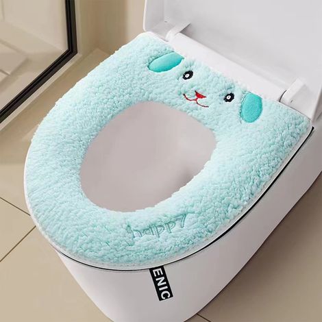 Couvre-Abattant De Toilette - 42 X 37 Cm - En Polyester - Lavable En Machine - Réutilisable - Pour Salle De Bains - 1 Pièce (1/5)