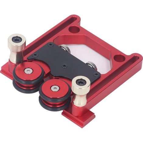 Guide d'alimentation à rouleaux pour scie circulaire, outil auxiliaire en bois avec double roue coulissante et planche à plumes (1/5)