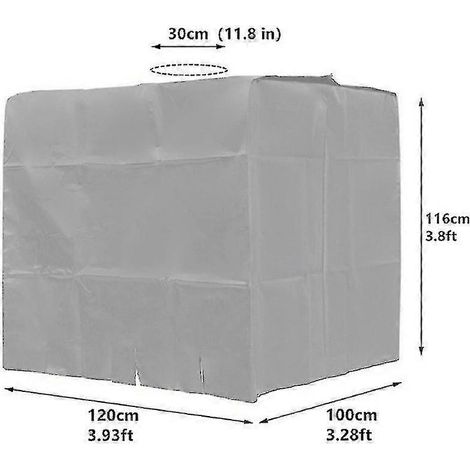 Couvercle anti-poussière pour réservoir d'eau IBC 1000 l, housse de protection en aluminium (1/5)