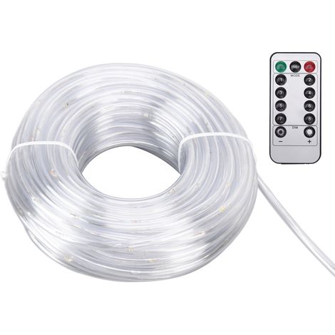 Guirlande lumineuse LED extérieure 22m 200 lumières multicolores, tube flexible pour jardin terrasse, avec télécommande et batterie intégrée, décoration Noël USB. (1/5)