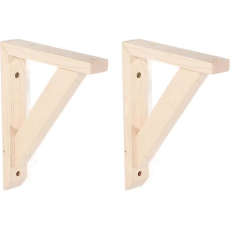 Small Pine Pre-Sanded Brackets - Pair - L3 x W21 x H17 cm