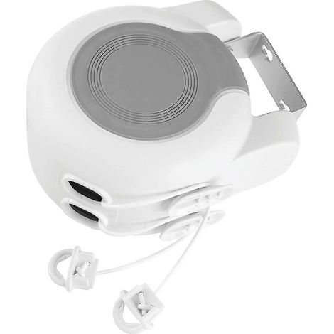 Étendoir à linge extensible - Fixation murale pour intérieur et extérieur - Plastique et métal - 12 m (40 pi), blanc (1/5)