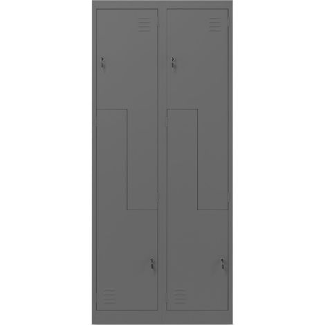 Armoire vestiaire en métal type L JULIA, 800 x 1850 x 450 mm, anthracite (1/5)
