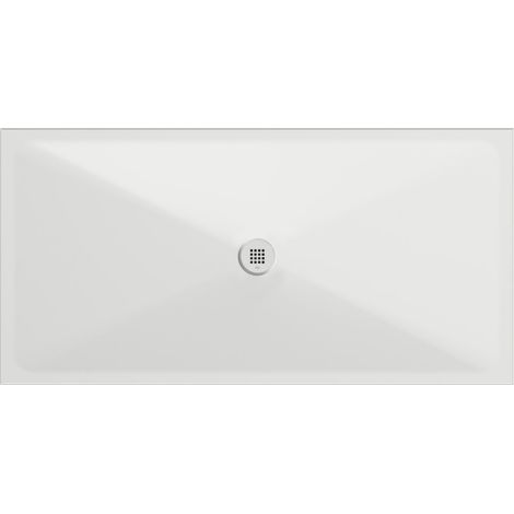 Receveur de douche rectangulaire en céramique 180x90x2cm, blanc mat