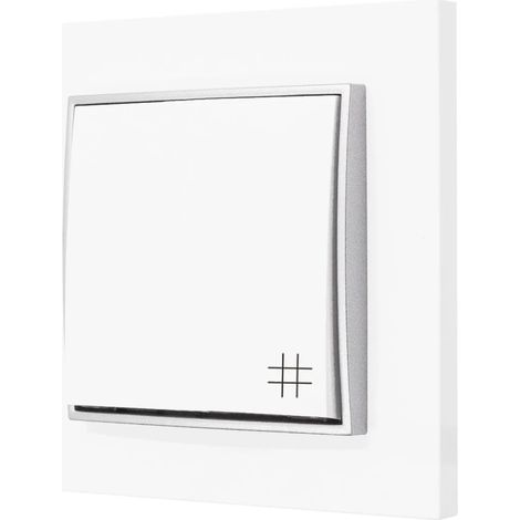 Interrupteur en croix avec cadre Karlik Mini, blanc/argent (1/4)