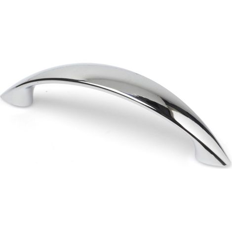 Asa de zamak con acabado cromo brillo, dimensiones:115x19x28mm y entrepuntos:96mm -