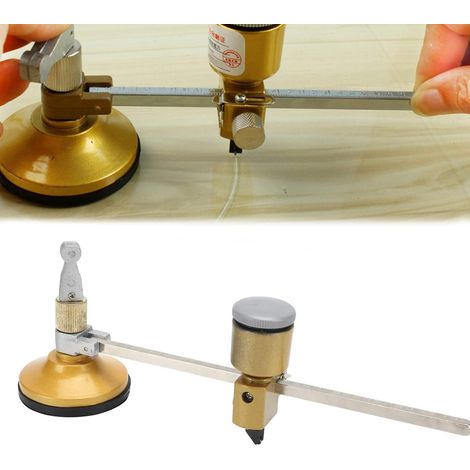 Coupeur de verre circulaire professionnel, coupe en verre circulaire pour vitrage compas réglables de 400 mm type coupeur circulaire en verre avec ve (1/4)