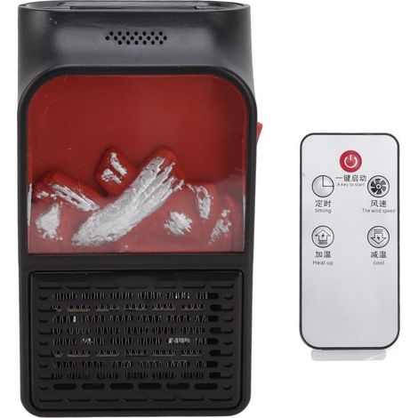Mini chauffage d'appoint à flamme 1000 W PTC en céramique, à chauffage rapide et silencieux, avec boîtier dépoli ignifugé, pour une utilisation domestique (prise UE 220 V) (1/5)