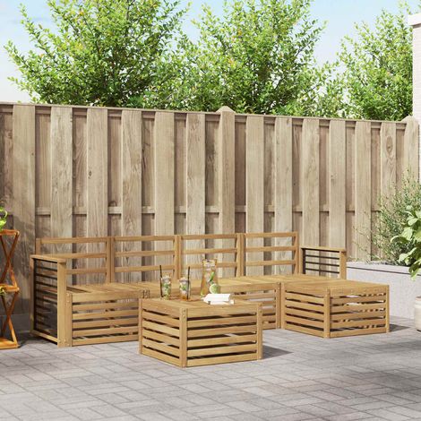 vidaXL Outdoor Sofa Set 6 pcs White Solid Acacia Wood (1/5)