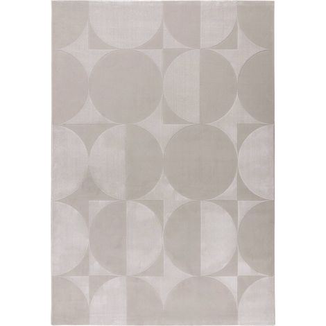 Tapis intérieur argent à motifs géométriques doux et dense - 150 x 80 cm (1/5)