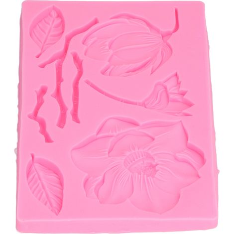 Moule à chocolat en silicone alimentaire, facile à démouler, formes variées de fleurs, moule à gâteau en résine pour desserts faits maison 50-2304 Rose (1/5)