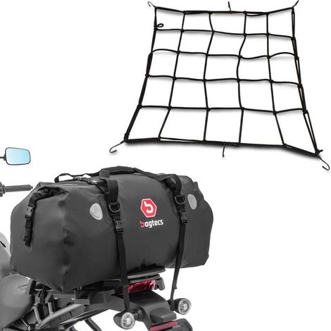 Motorrad-Heck-Satteltasche XF80 Dry Bag Wasserdicht Volumen 80l + Universelles Gepäcknetz schwarz