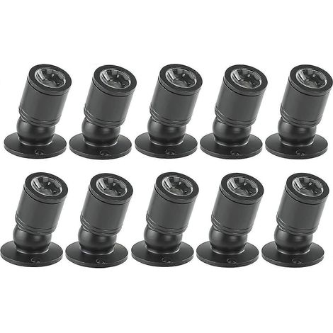Mini spot encastré LED 1w avec driver 100-265v AC, lot de 10 [classe énergétique A+] (noir, lumière chaude) (1/5)