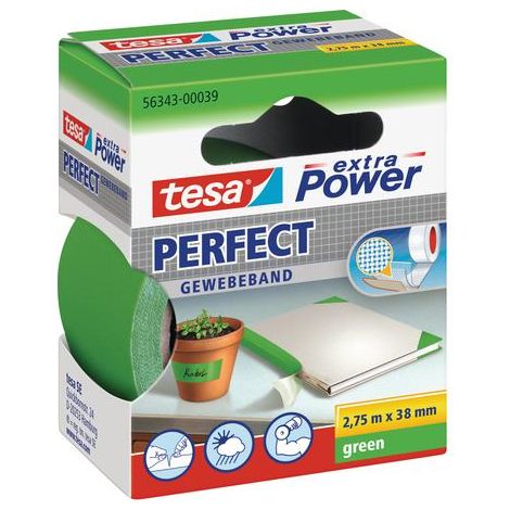 tesa PERFECT 56343-00039-03 Gewebeklebeband tesa® extra Power Grün (L x B) 2.75 m x 38 mm 1 St. (1/4)